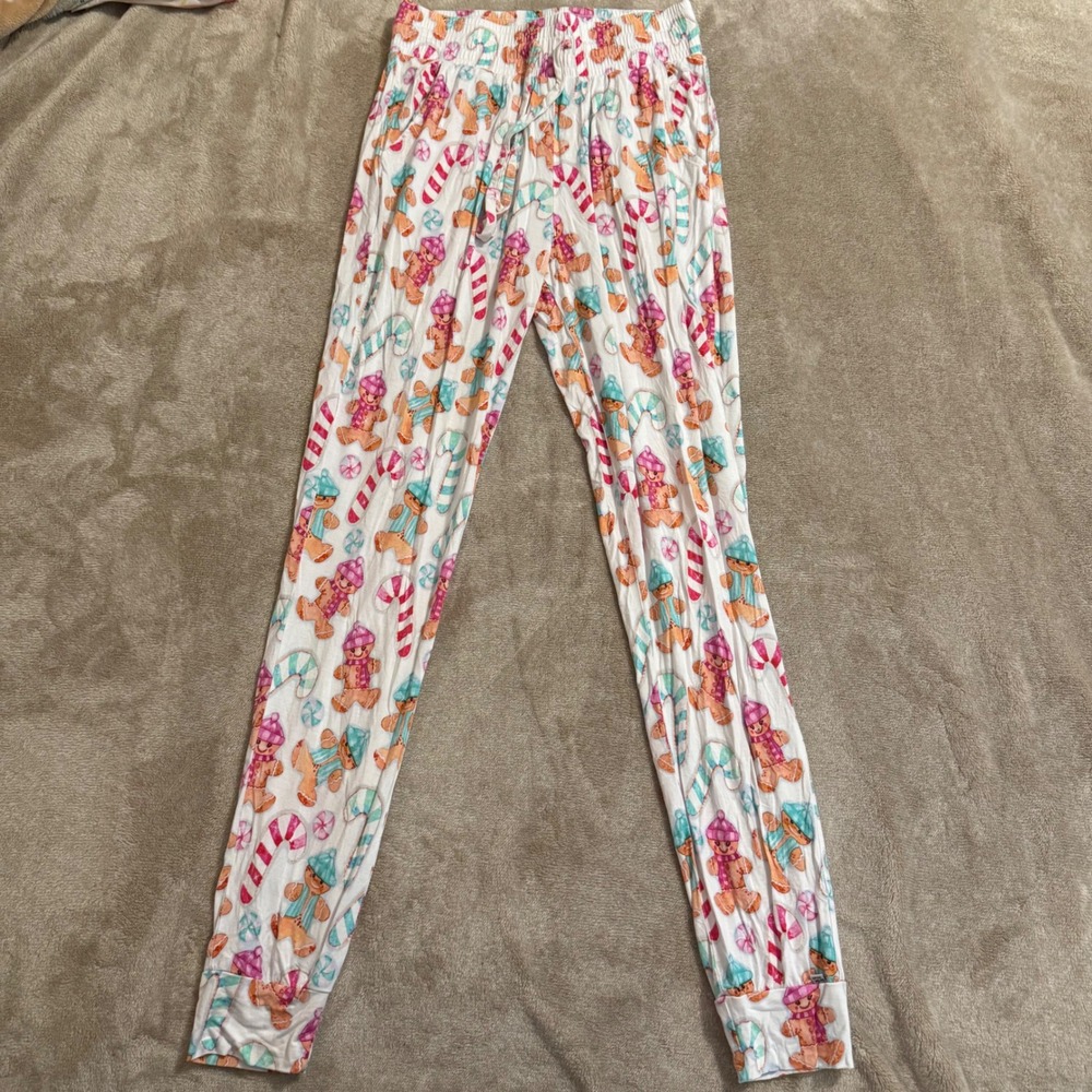 Birdie Bean Gingerbread Bamboo Pajama Joggers Small Holiday Christmas Loungewear